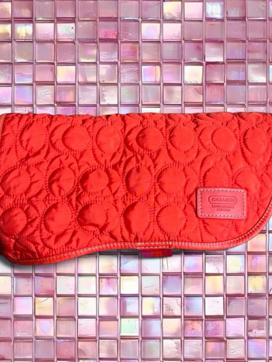 Coach Handbags - Coach Quilted Clutch in Vibrant Red